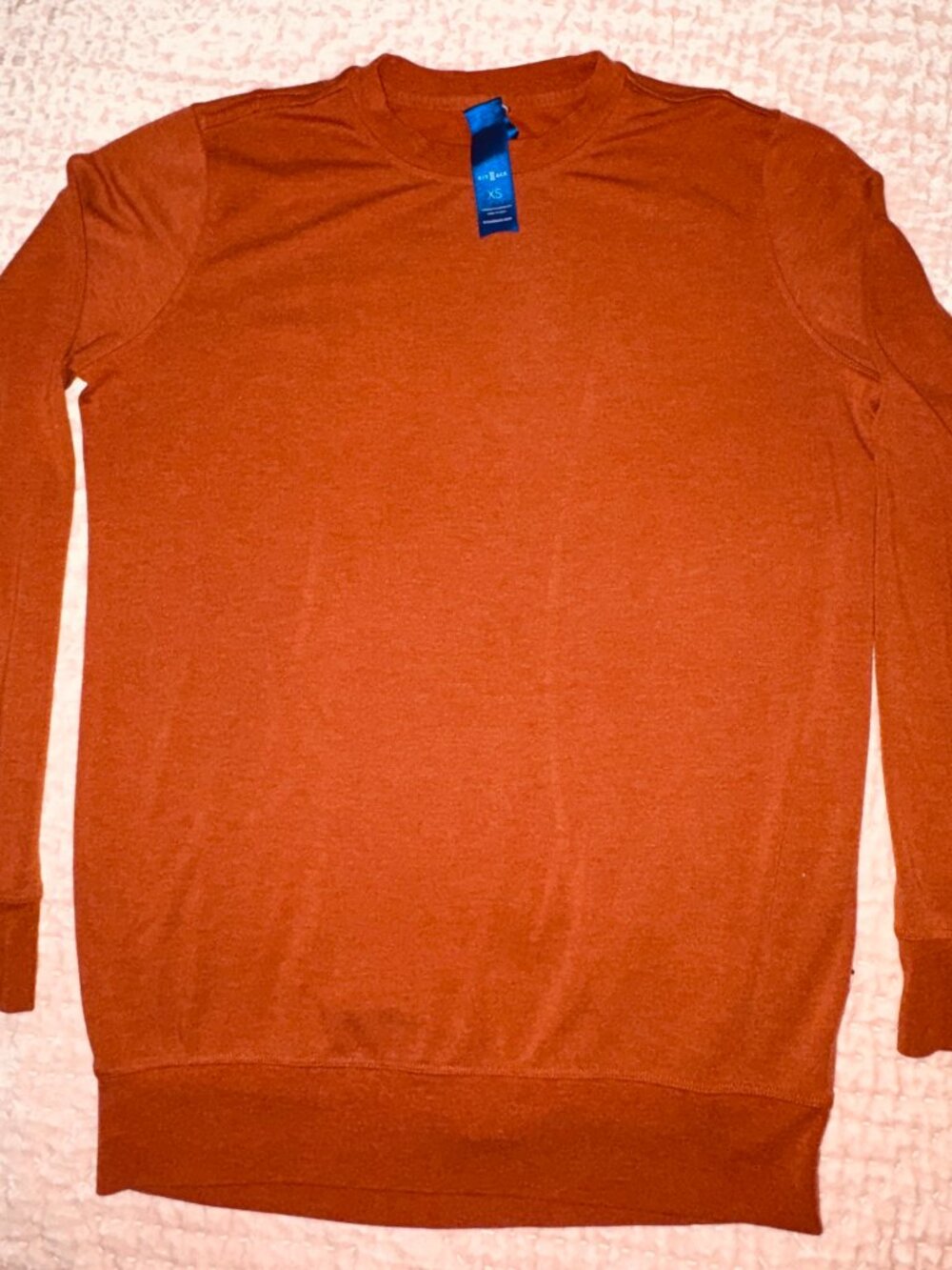 Kit and Ace Devon Long Sleeve Pullover XS | Burnt Orange Wool Blend